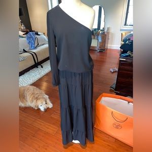 Ba&sh One shoulder Black Maxi Dress